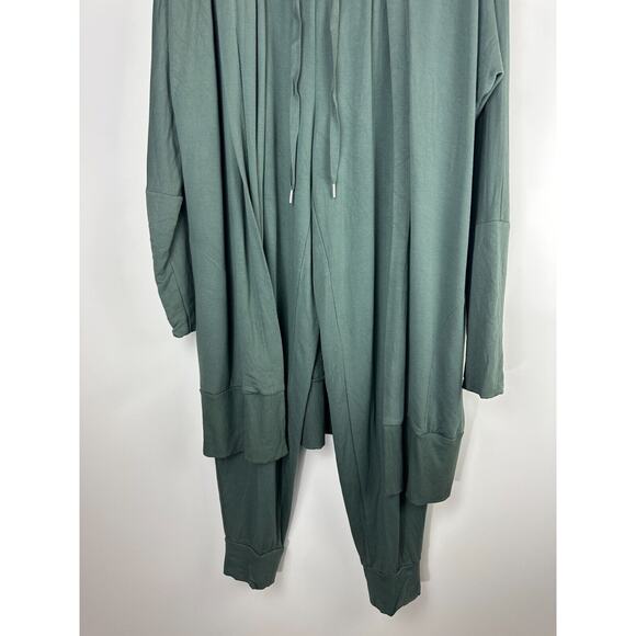 Soma Set WKND Soft Brushed Terry Hooded Cardigan & Jogger 2 Piece Green Medium - Picture 15 of 16